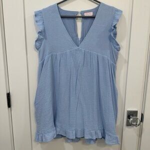 💥FREE with purchase💥 Baby Blue Micro Mini Romper Dress with Pockets and skort